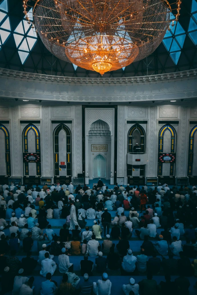 A large group of people in a building